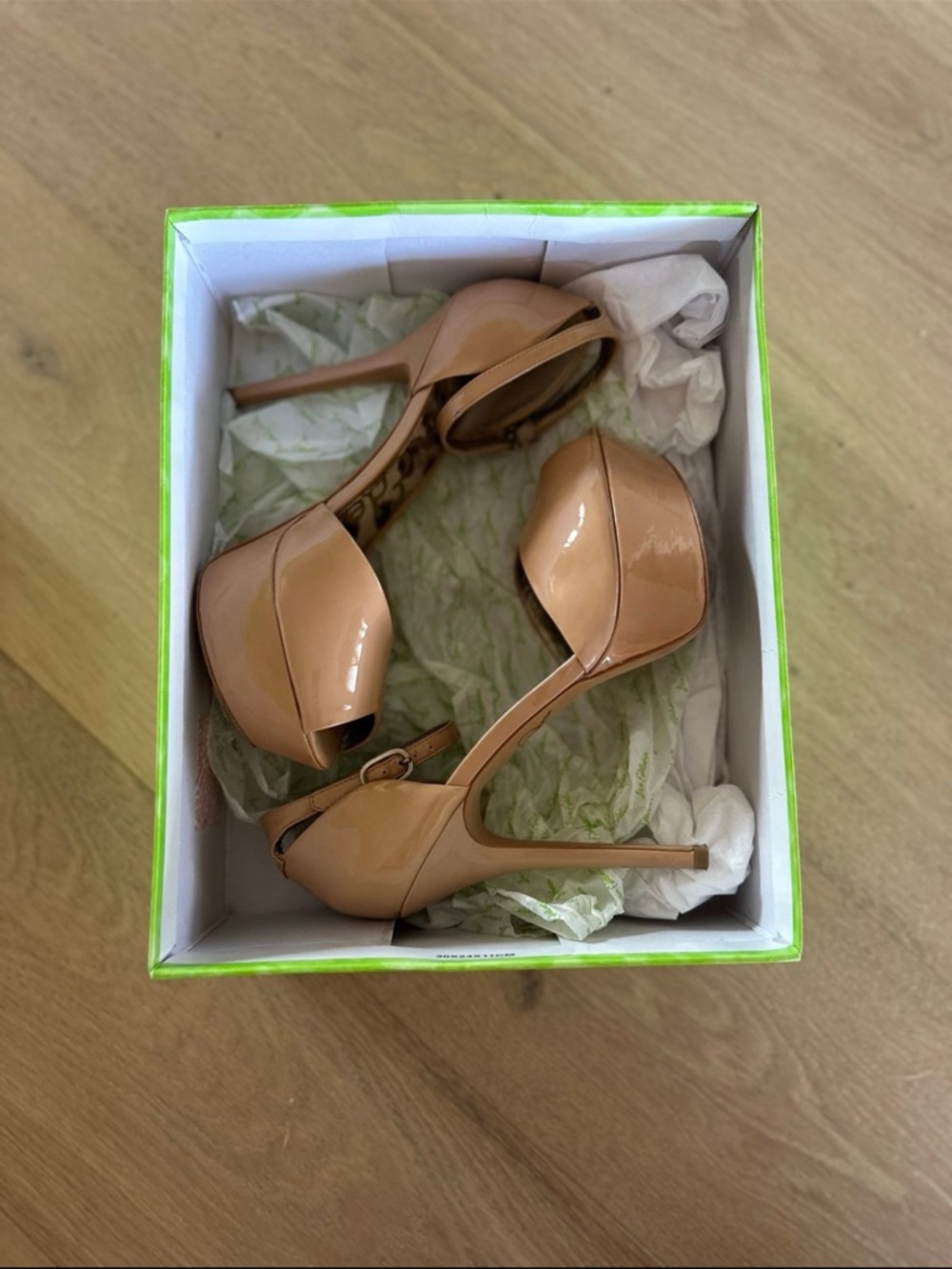 Sam Edelman Blush Patent Leather Peep-Toe Platform Heels - Picture 4 of 12
